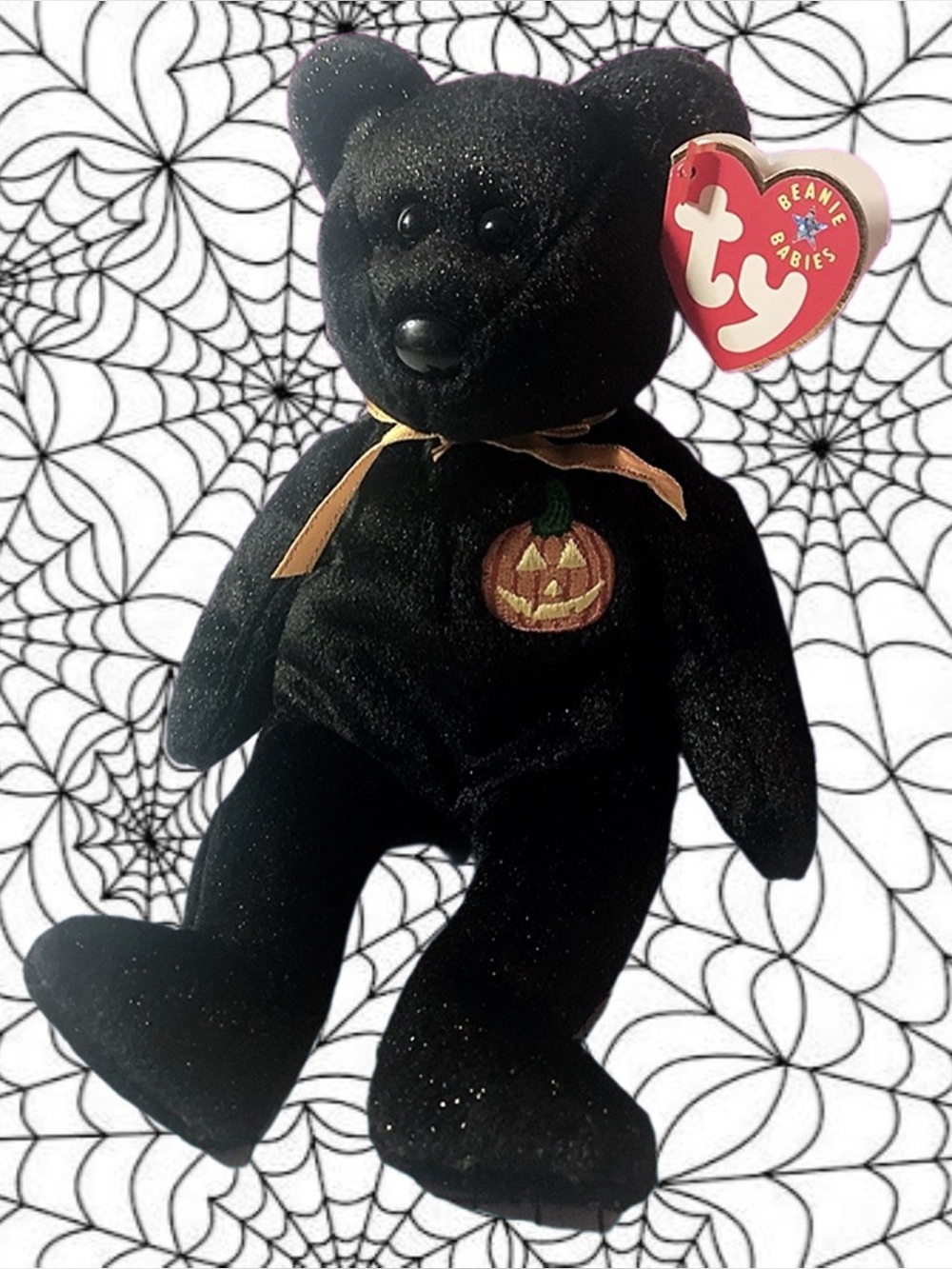 TY Beanie Baby - Haunt the Teddy Bear - NWT Halloween Collectible Vintage